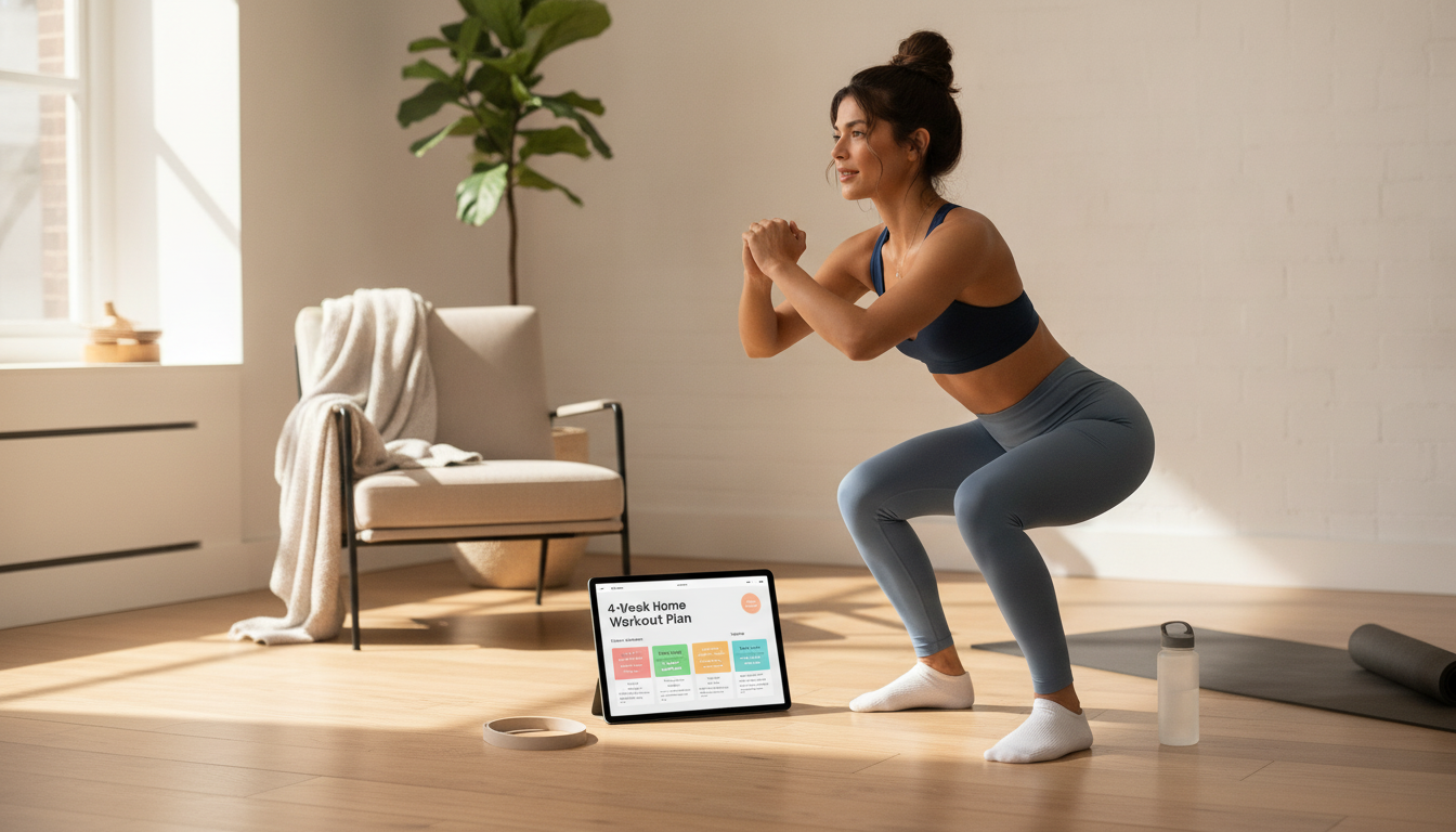 4-Week Home Workout Plan: Minimal Gear, Daily Stretches